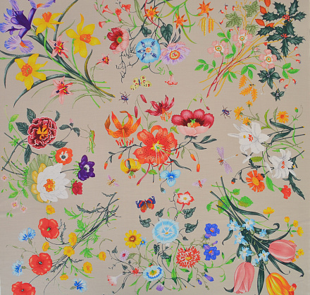 Шелк купонный Gucci flora